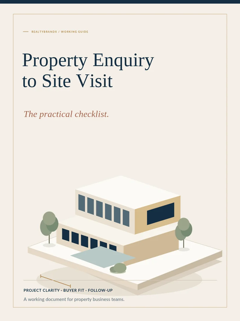 Cover: Property enquiry to site visit — the practical checklist